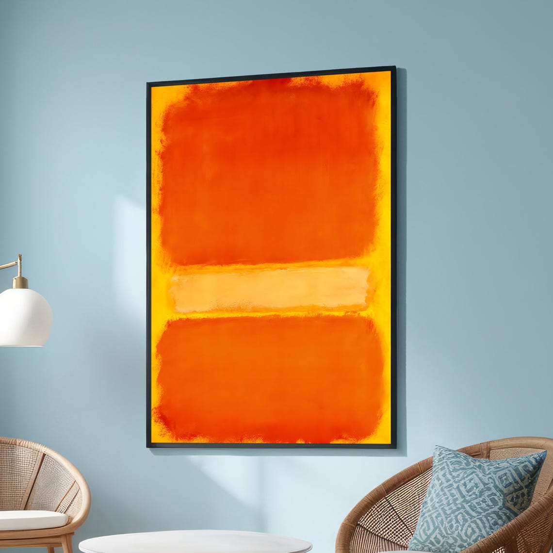 Mark Rothko Style Orange Yellow Color Field Abstract Wall Art