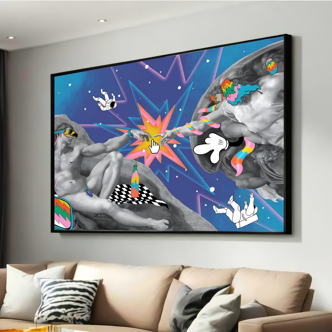 Pop Art Creation, Surrealist Michelangelo Astronauts