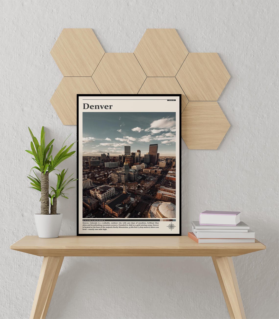 Denver Aerial Downtown Mile High City Rocky Mountain View Poster - Image 3