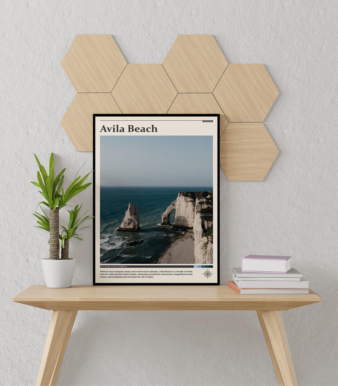Avila Beach California White Chalk Cliffs Sea Arch Coast Poster - Image 3