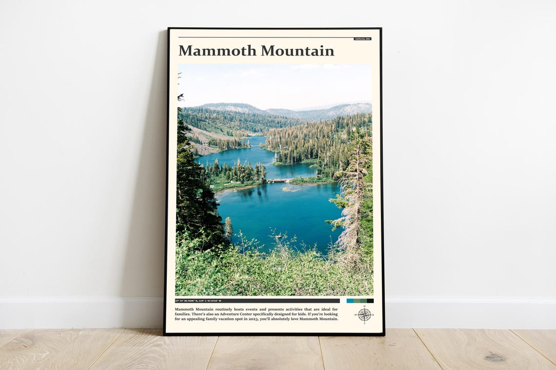Mammoth Mountain Alpine Lake Pine Forest California Travel Poster