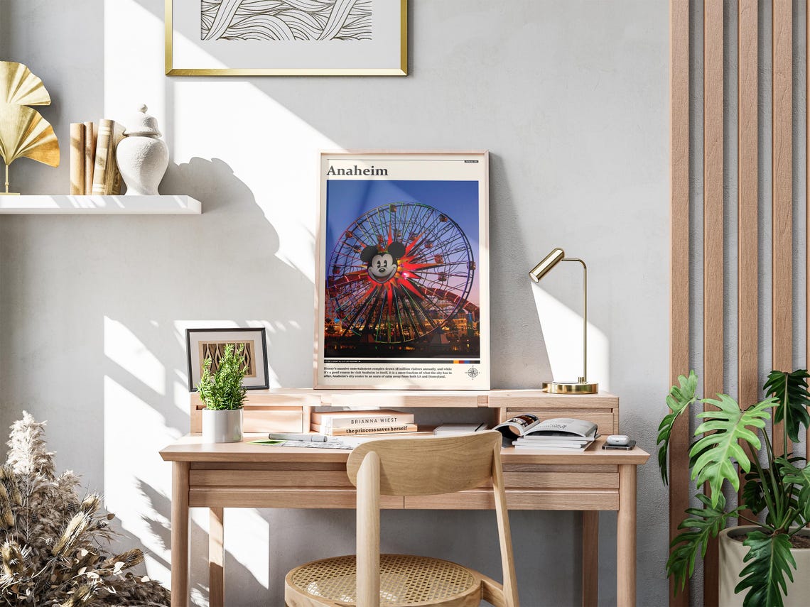 Anaheim California Mickey Mouse Ferris Wheel Night Lights Poster - Image 4