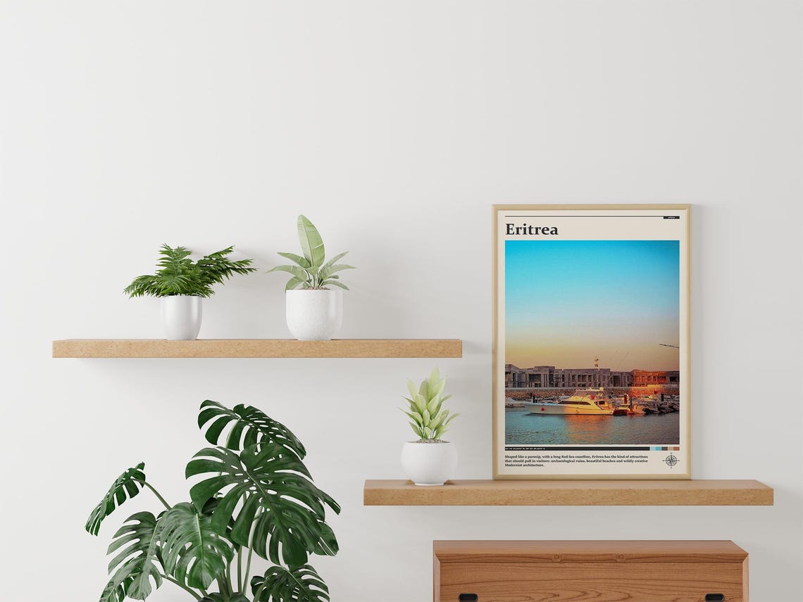 Eritrea Sunset Marina Boats Red Sea Coast Africa Harbor Travel Poster - Image 3