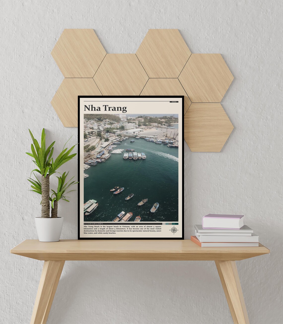 Nha Trang Vietnam Harbor Aerial Fishing Boats Azure Bay Poster - Image 3
