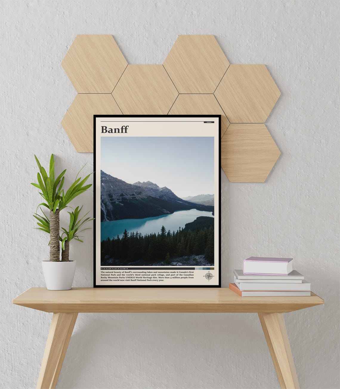 Banff National Park Turquoise Lake Mountains Photography Poster - Image 3