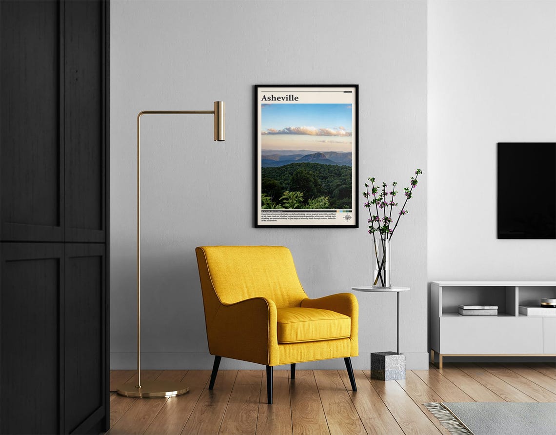 Asheville North Carolina Blue Ridge Mountains Scenic Travel Poster - Image 2