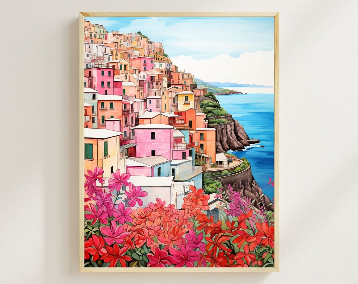 Cinque Terre Coastal Wall Art Poster Print