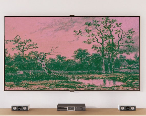 Samsung Frame Tv Art Funky Wall Maximalist Decor Funny Altered Quirky Artfeminine Artaltered Landscapeeclectic