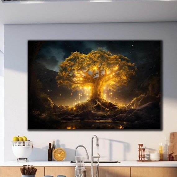 Tree Nature Wall Art Tempered Glass Wall Art Wall Decor Home Decor Glass Printing Extra Large Wall Art Wall Hangings Forest Wall Art