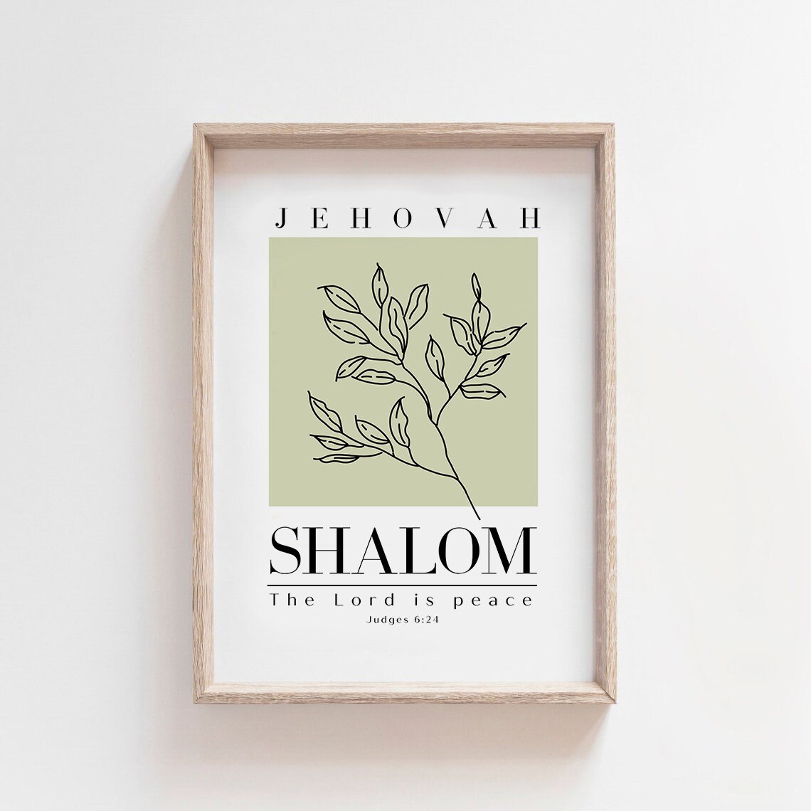 Shalom Judges 6:24 Minimalist Bible Verse Art Print - Image 4