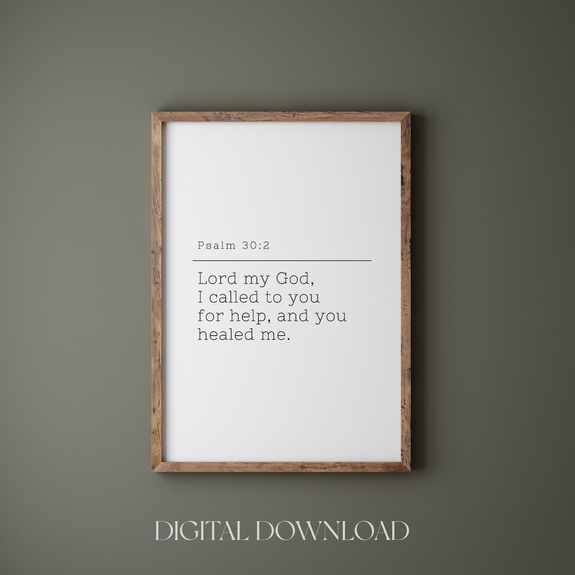 Psalm 302 Bible Verse Healing Minimalist Wall Print - Image 4