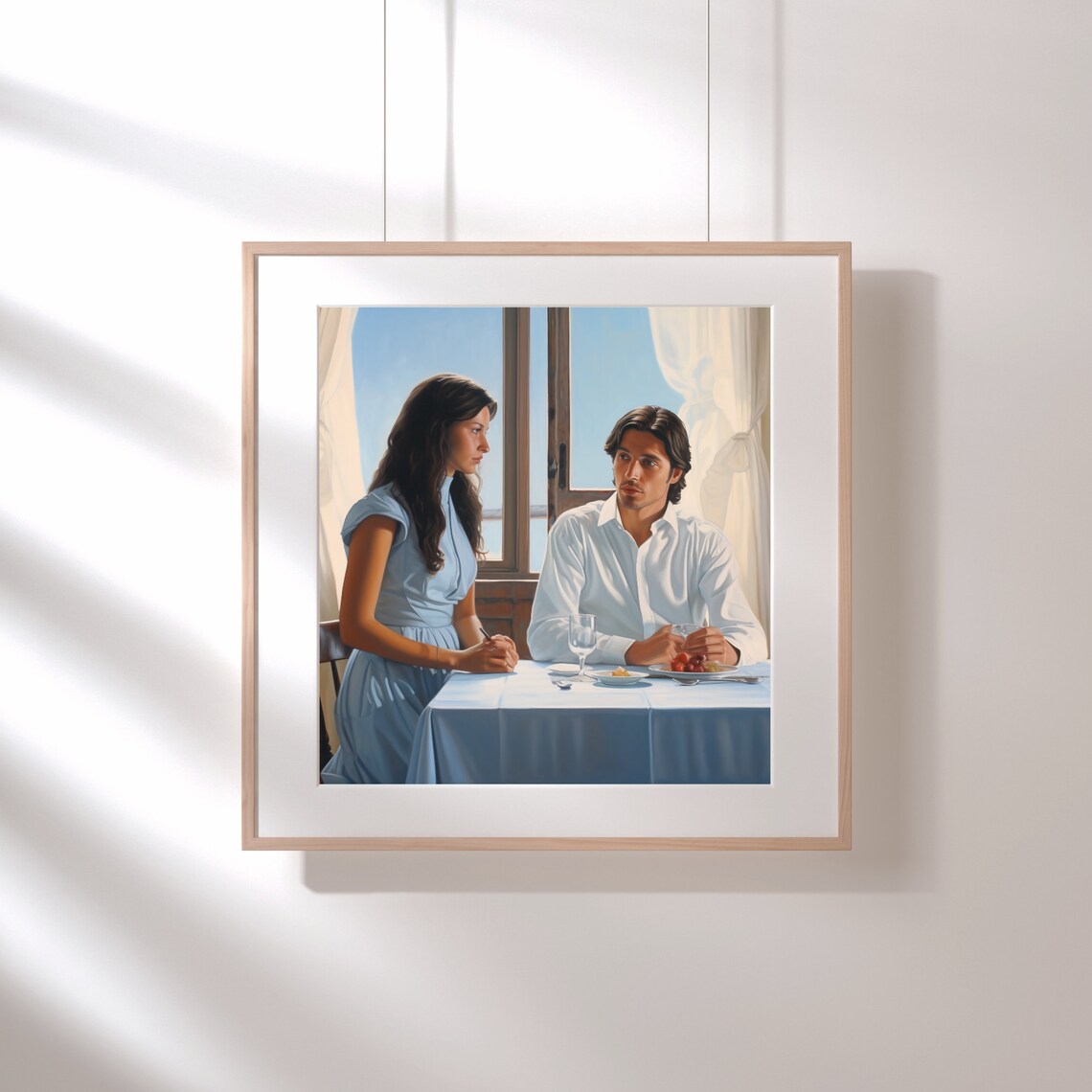 Love Couple At Table, Romantic Wall Decor