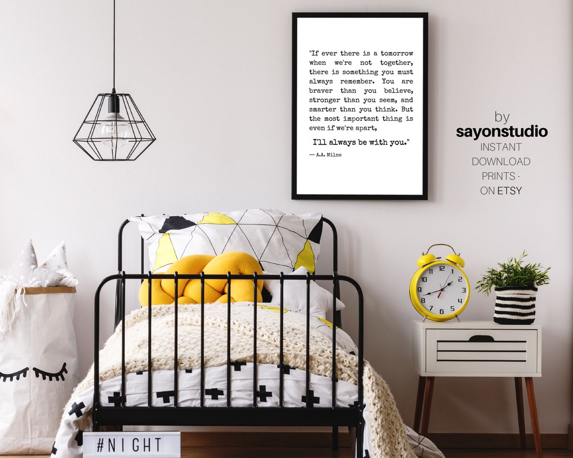 A A Milne Ill Always Be With You Quote Typewriter Kids Wall Poster - Image 3