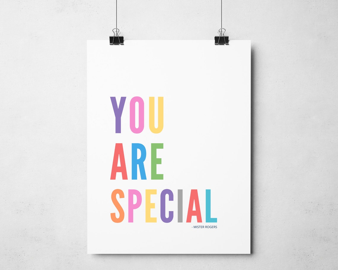 You Are Special Mister Rogers Rainbow Quote Kids Classroom Wall Poster - Image 3