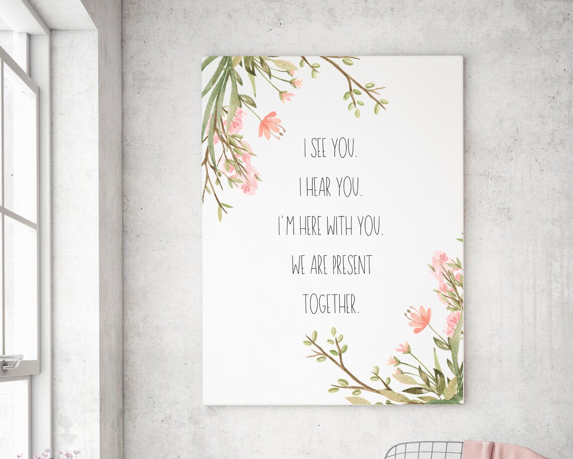 Sawubona I See You Floral Quote Print Pink Watercolor Mindfulness Poster - Image 2