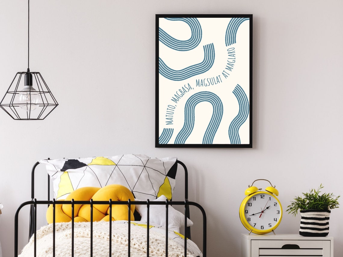Filipino Learn Read Write Play Tagalog Boho Waves Kids Room Poster - Image 3