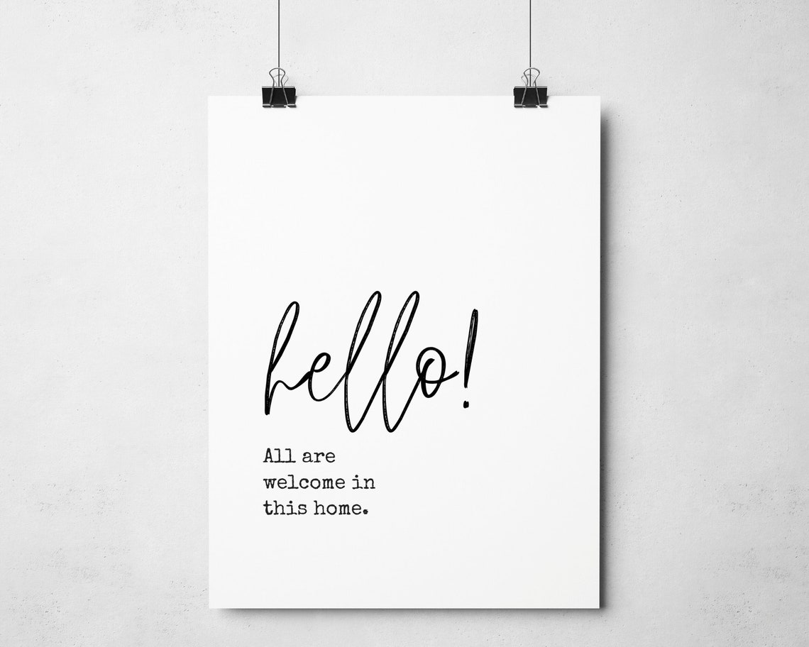 Hello All Are Welcome in This Home Script Entryway Welcome Poster - Image 2