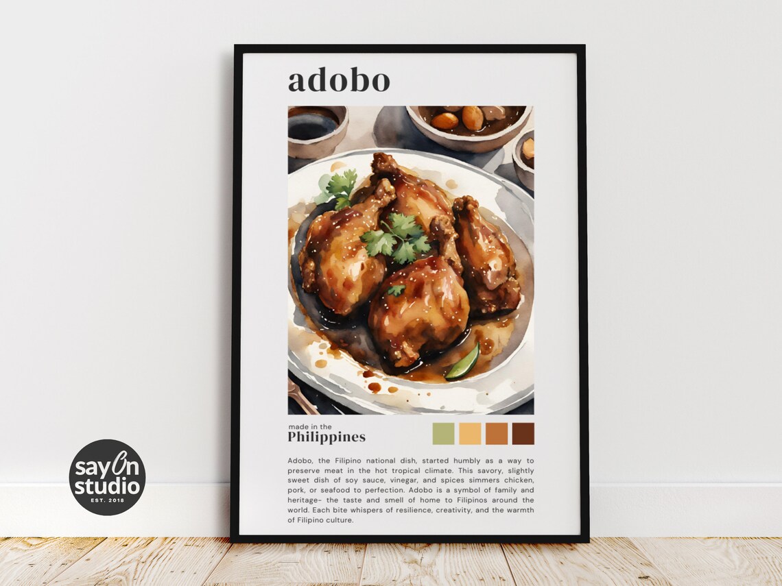 Filipino Adobo Poster, Elegant Kitchen Food Infographic - Image 2