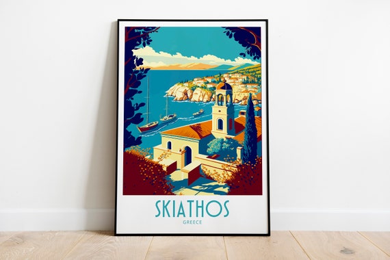 Skiathos Greece Home Decoration Travel Poster
