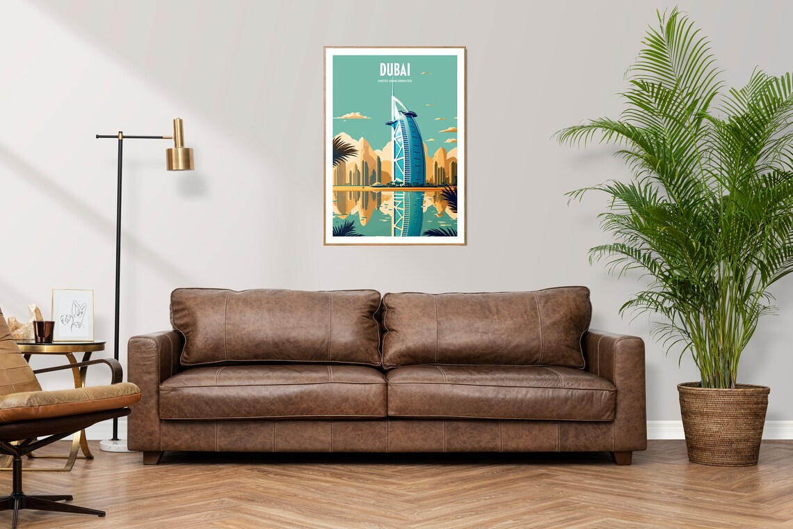 Dubai Burj Al Arab Sail Hotel Reflection Luxury Travel Poster - Image 3