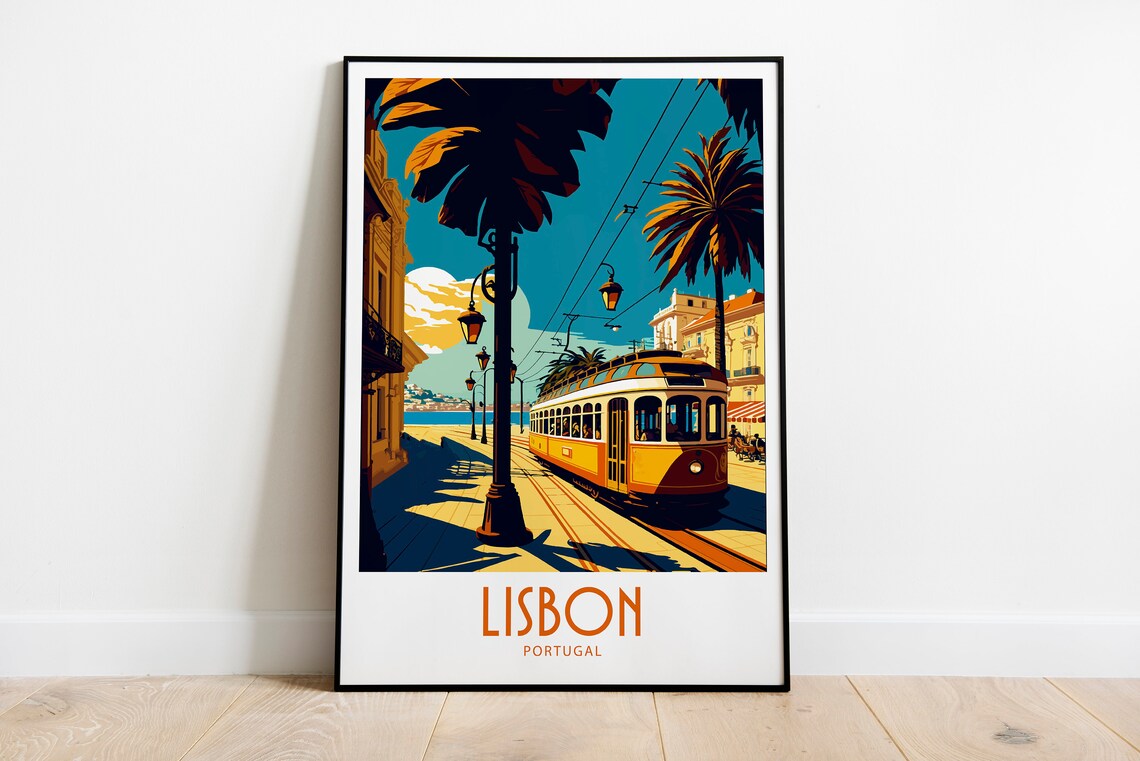 Lisbon Travel Print, Portugal Wall Art Poster