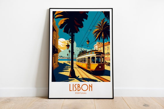 Lisbon Travel Print, Portugal Wall Art Poster
