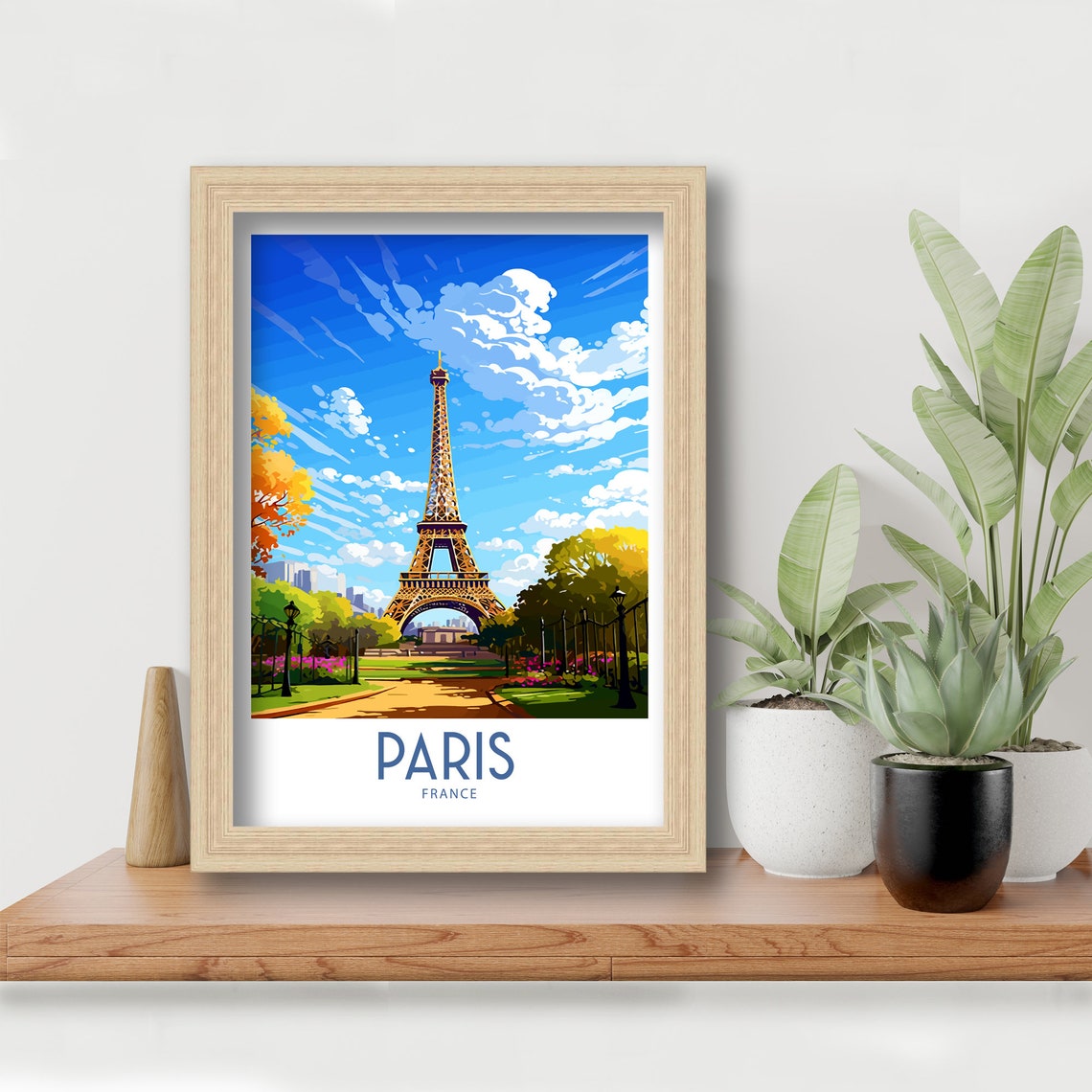 Eiffel Tower Travel Print Wall Art Paris France Wall Hanging Home Decoration Paris France Gift For Art Lovers Paris France Decor Paris Gift - Image 2