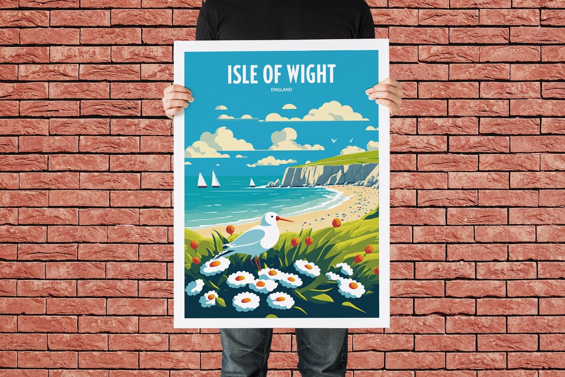 Isle of Wight Travel Poster, English Landmark Art - Image 4