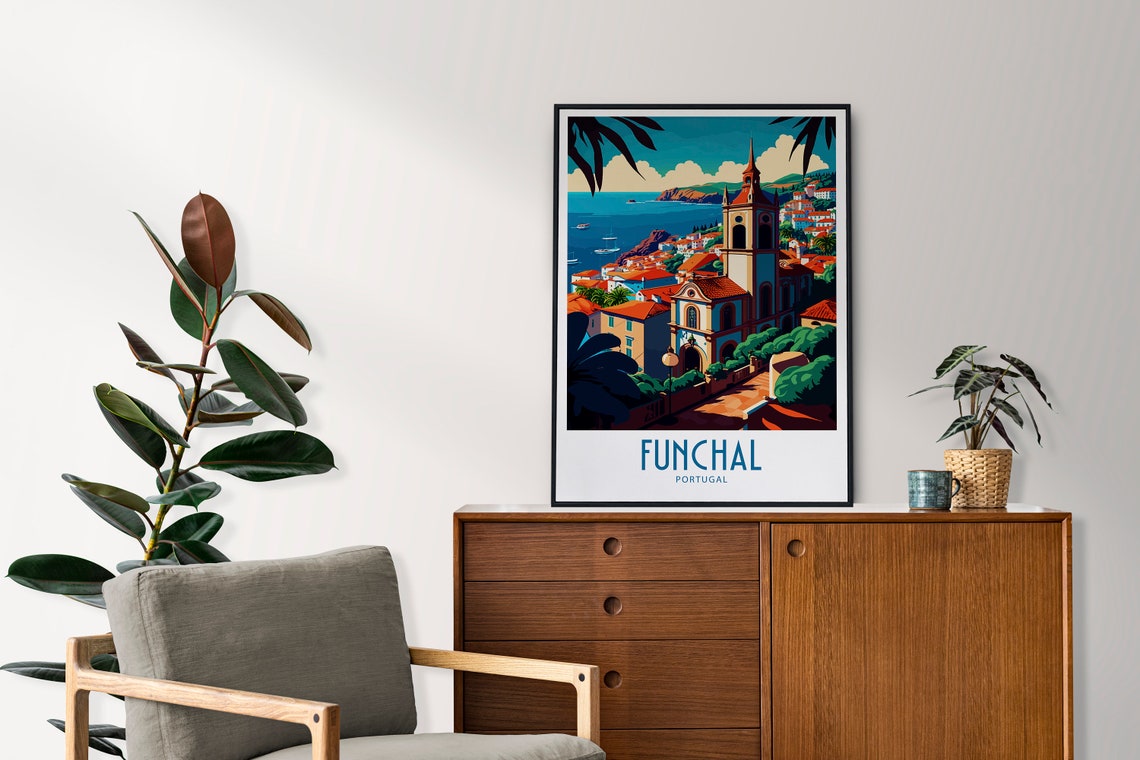 Funchal Travel Print Wall Art Funchal Portugal Wall Hanging Home Decoration Funchal Portugal Gift Art Lovers Wall Art Print Funchal Portugal - Image 5