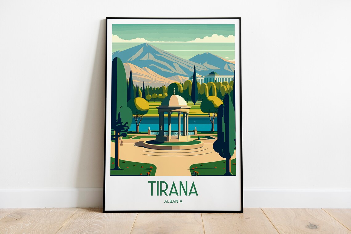 Tirana Travel Poster, Albania City Wall Art