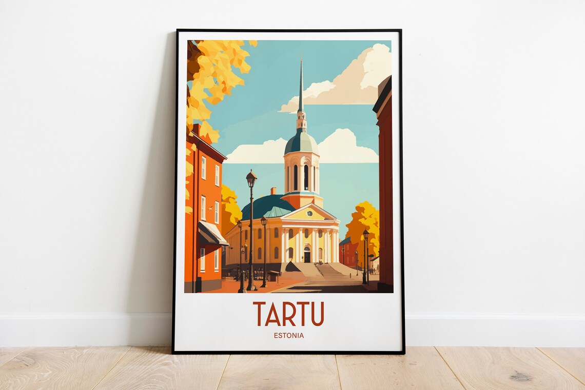 Tartu Travel Print Wall Art Tartu Norway Wall Hanging Home Decoration Tartu Gift Art Lovers Print Tartu Norway Wall Art Tartu Gift Decor