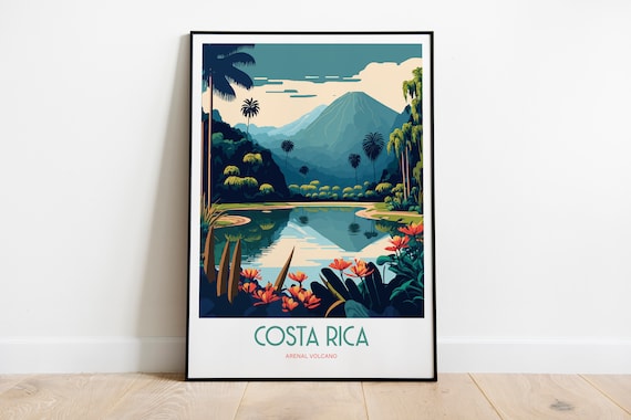 Arenal Volcano Travel Poster, Costa Rica