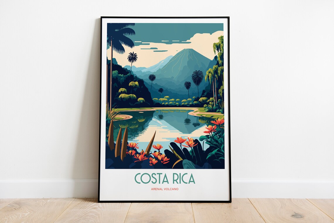 Arenal Volcano Travel Poster, Costa Rica