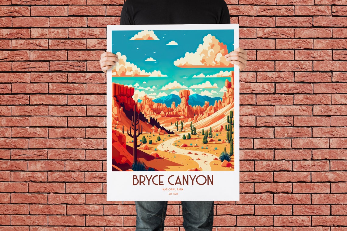 Bryce Canyon National Park Utah Red Rock Desert Vintage Travel Poster - Image 2