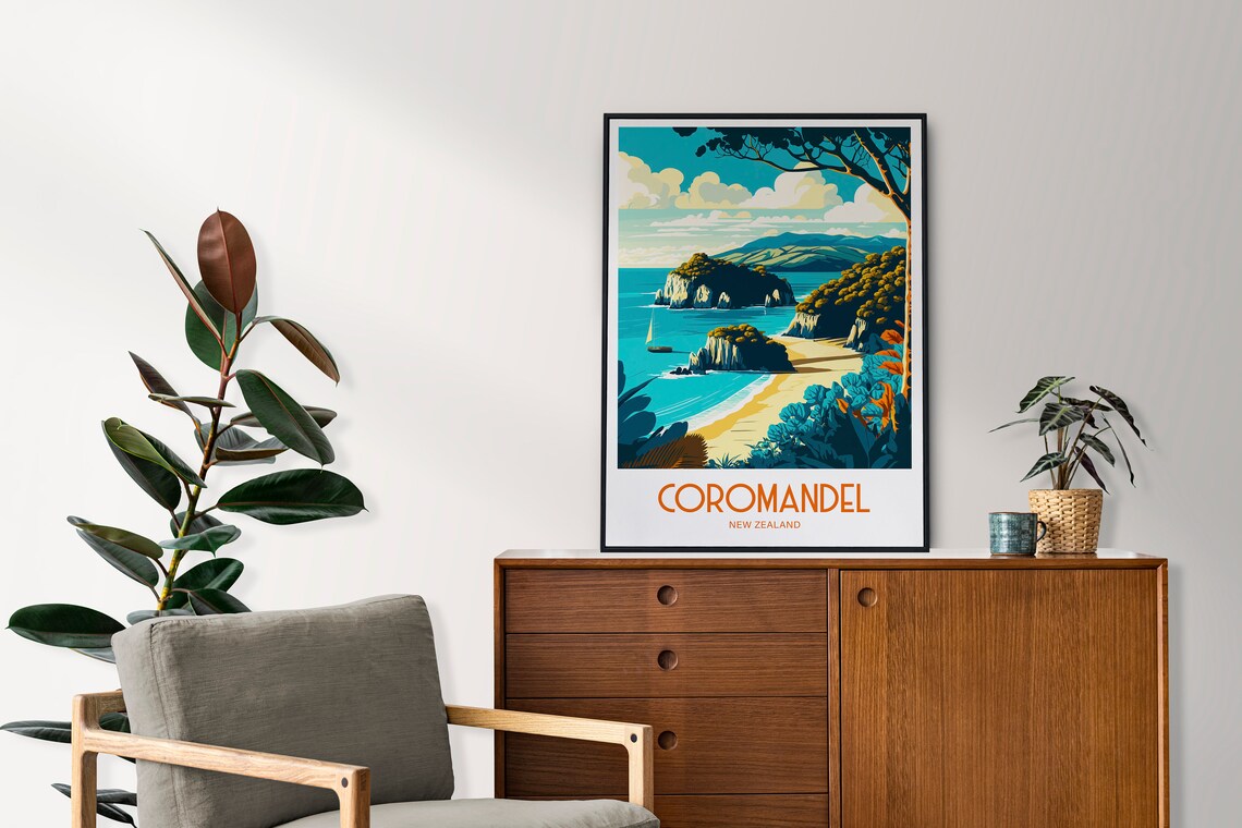 Coromandel Peninsula New Zealand Travel Poster, Landscape - Image 5
