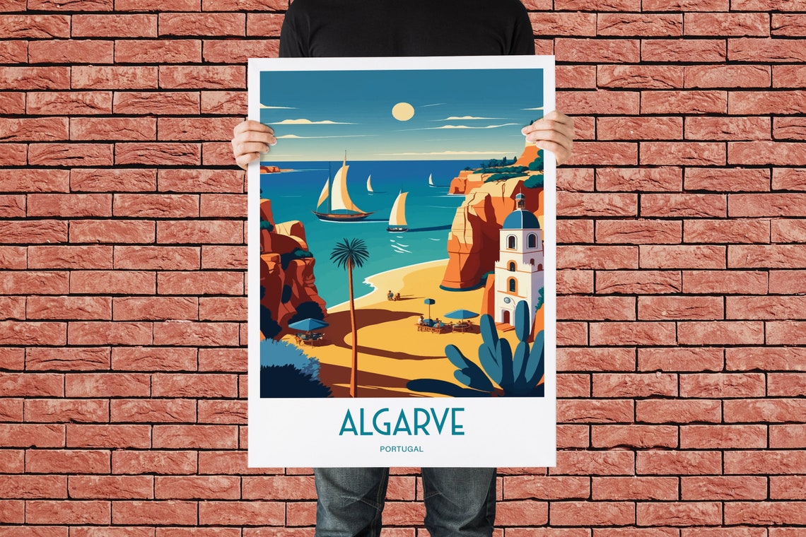 Algarve Travel Poster For Algarve Birthday Gift For Travel Print Lovers Portugal Travel Poster For Portugal Beaches Birthday Gift Poster - Image 4