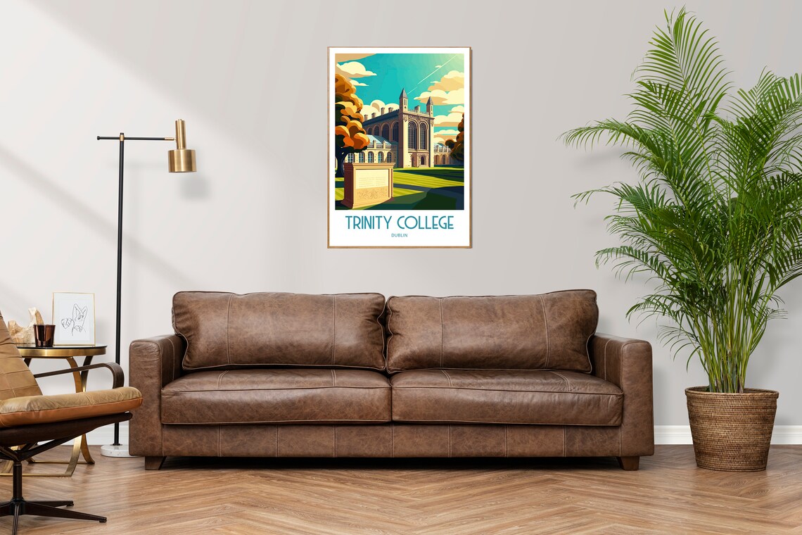 Trinity College Dublin Travel Poster, City Art - Image 3
