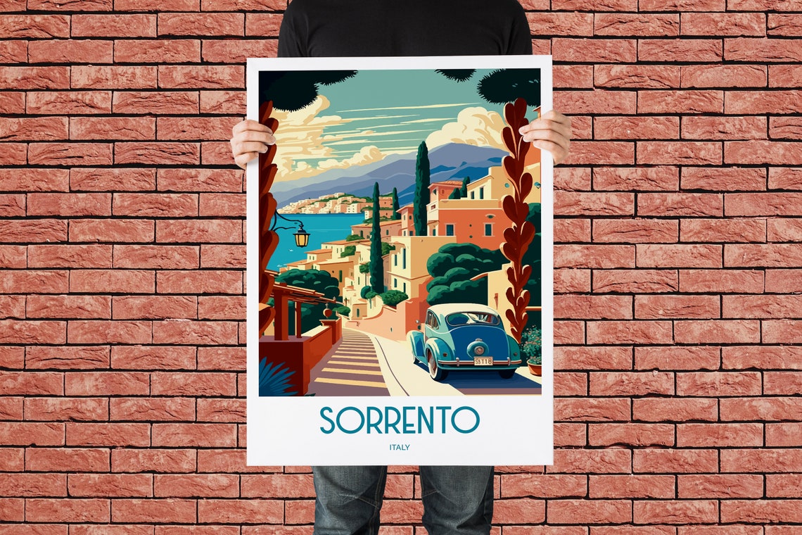 Sorrento Italy Travel Print Poster Housewarming Sorrento Italy Gift Sorrento Italy Illustration Travel Poster Gift Sorrento Italy Print - Image 3