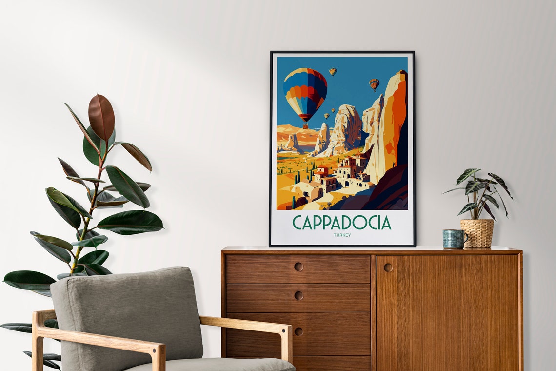 Cappadocia Turkey Hot Air Balloons Fairy Chimneys Travel Poster - Image 4