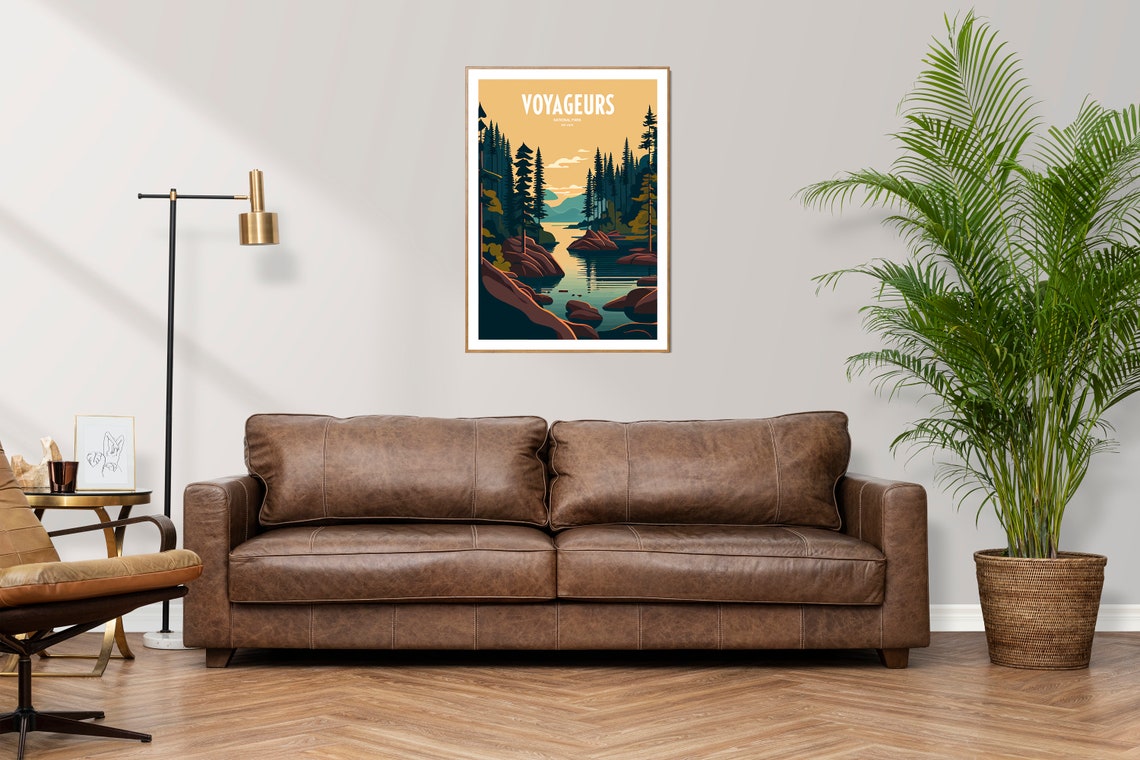 Voyageurs National Park Golden Lake Pines Retro Travel Poster - Image 2