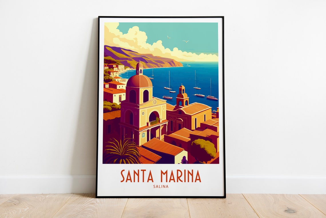 Santa Marina Travel Print Wall Art Santa Marina Wall Hanging Home Decoration Santa Marina Salina Gift Art Lovers Wall Art Print Santa Marina