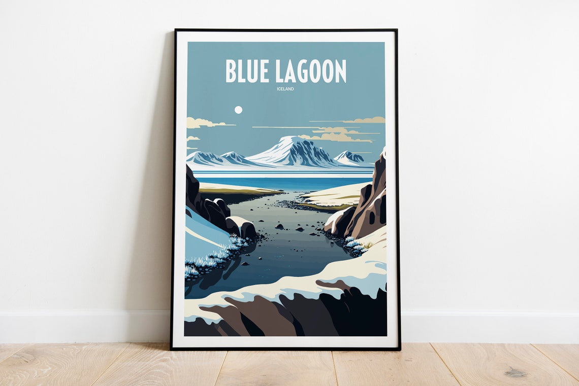 Blue Lagoon Iceland Travel Print Iceland Travel Art Blue Lagoon Travel Print Iceland Landmark Print Blue Lagoon Travel Poster
