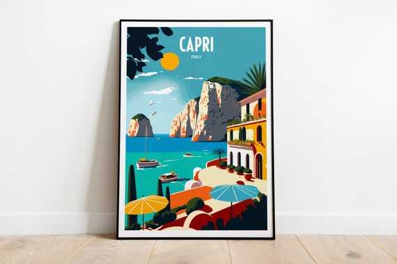 Capri Travel Poster, Italy Destination Print