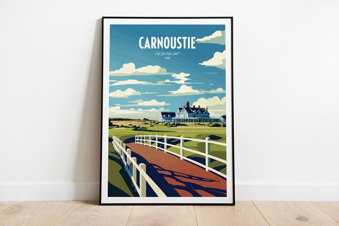 Carnoustie Golf Travel Poster, Scotland Landmark