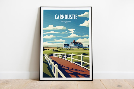 Carnoustie Golf Travel Poster, Scotland Landmark