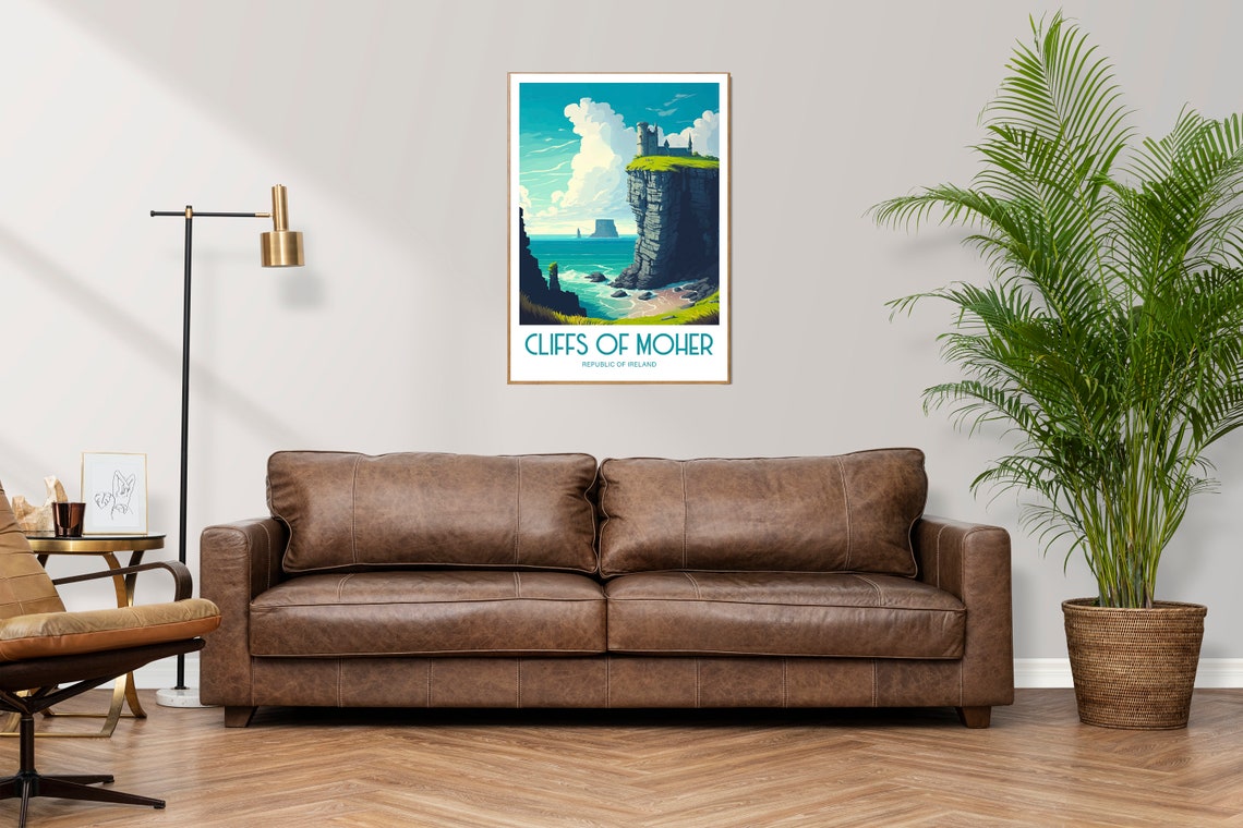 Cliffs of Moher Ireland Castle Sea Cliffs Vintage Travel Poster - Image 3