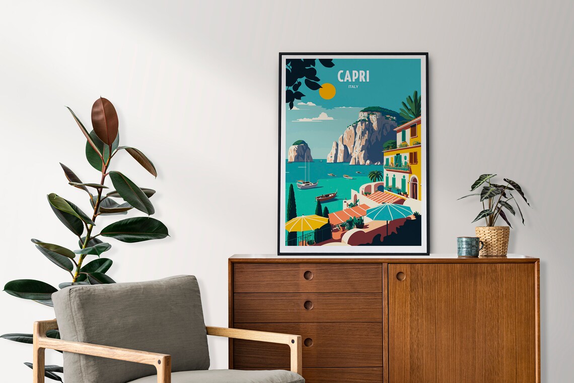 Capri Travel Poster, Europe Wall Decor - Image 3