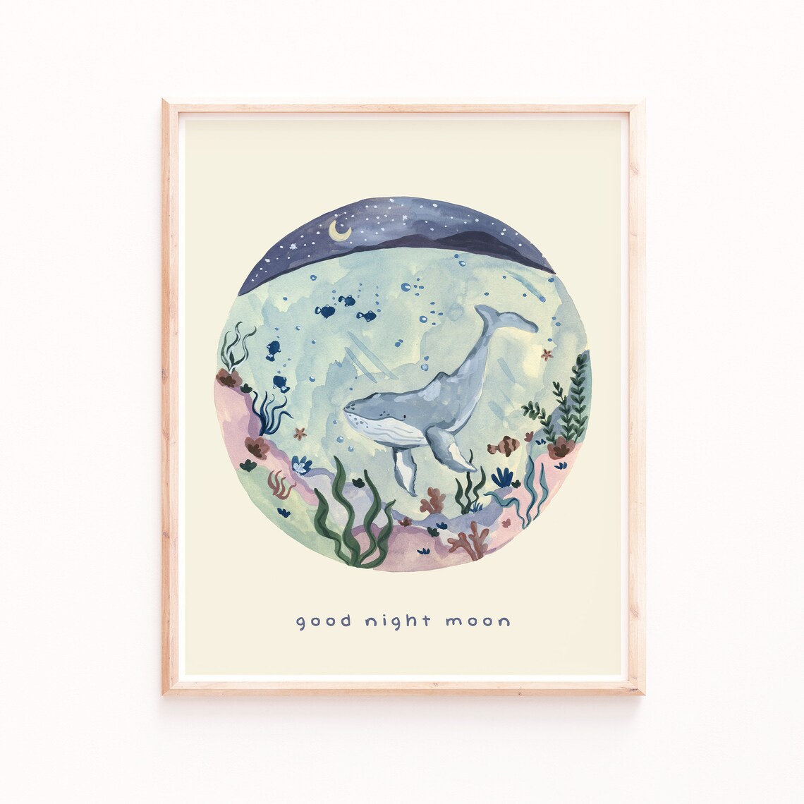 Good Night Moon Ocean Nursery Wall Art Print