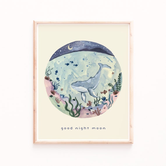 Good Night Moon Ocean Nursery Wall Art Print
