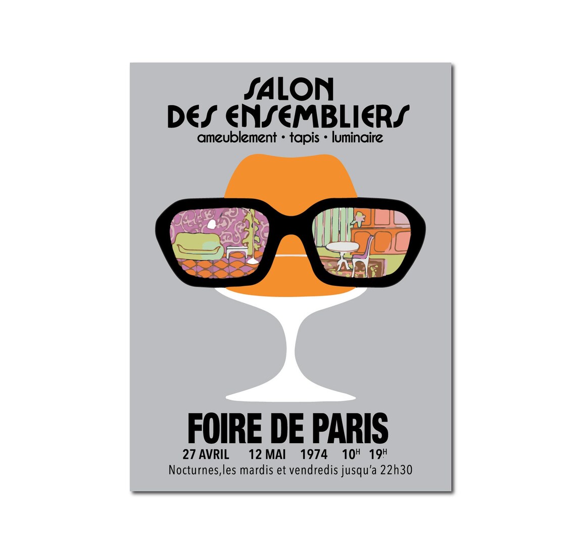 Salon des Ensembliers Foire de Paris 1974 Vintage French Poster - Image 4